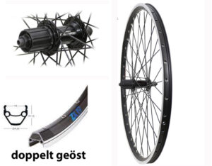 MTB Laufrad & Trekking & City Laufrad BW 26”HR Deore Nabe T610 8/9/10 fach + 11 fach