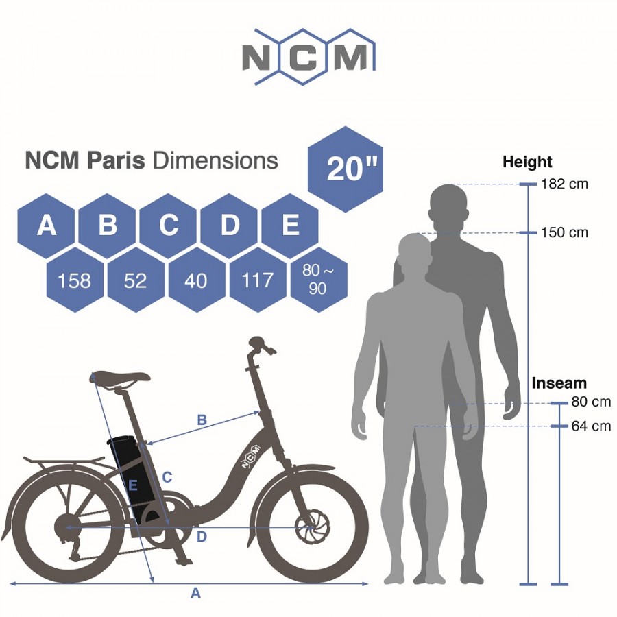 E-Bike Faltrad / Klapprad NCM Paris Plus 684Wh 8-Gang 20 Zoll – Bild 11